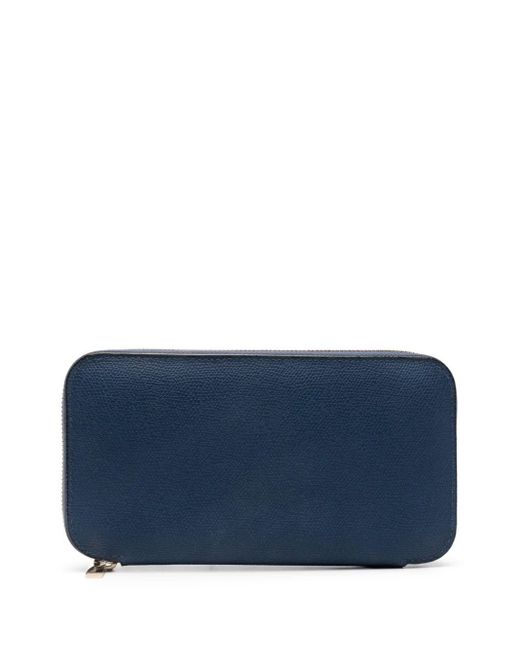 Valextra Blue Leather Continental Wallet