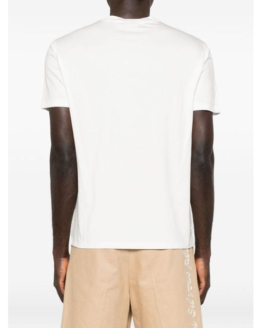 Emporio Armani White Modal And Silk Blend T-Shirt for men