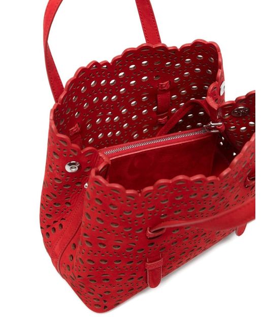Alaïa Red Mina 20 Leahter Handbag