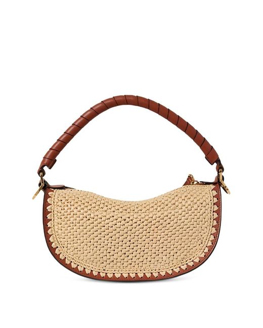 Chloé Brown Marcie Mini Rafia Shoulder Bag