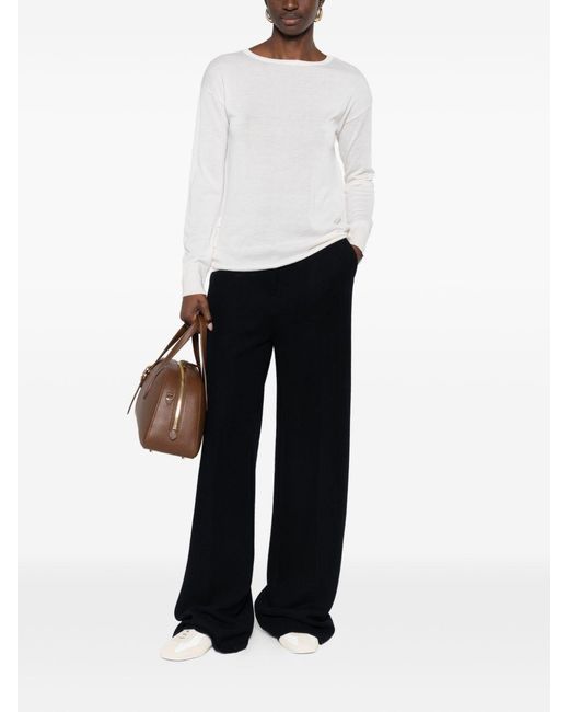 Max Mara White Cashmere And Silk Sweater
