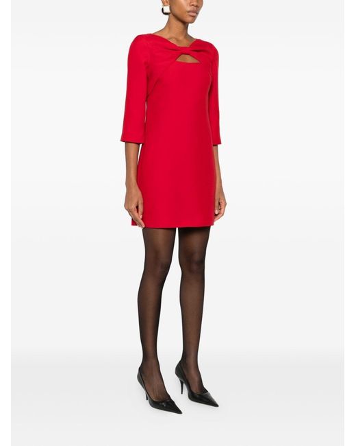 Valentino Red Wool And Silk Mini Dress