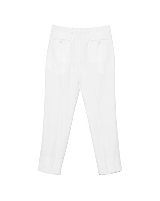 Brioni White Elba Wool Trousers for men