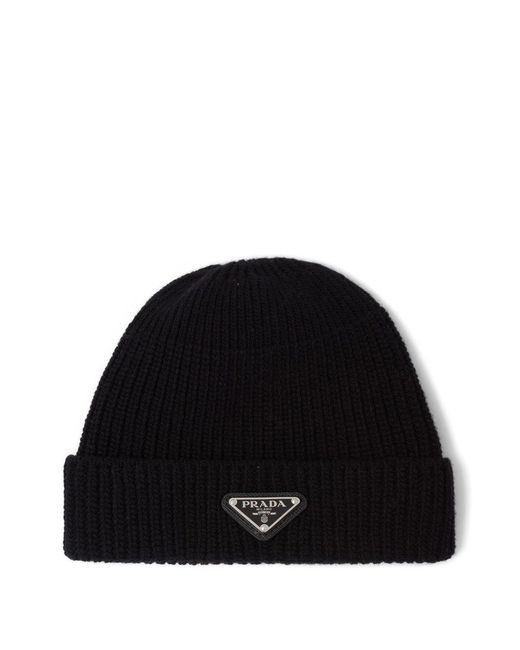 Prada Black Cashmere Beanie for men