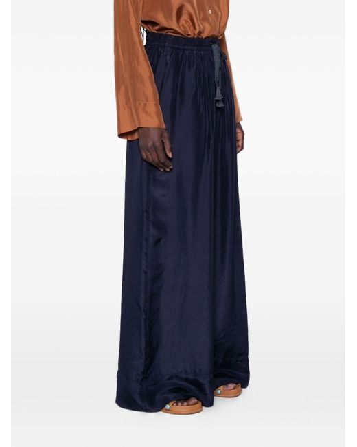 Forte_forte Blue Silk Drawstring Trousers