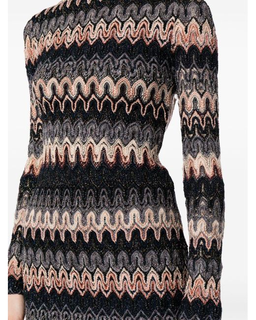 Missoni Black Zigzag Pattern Short Dress
