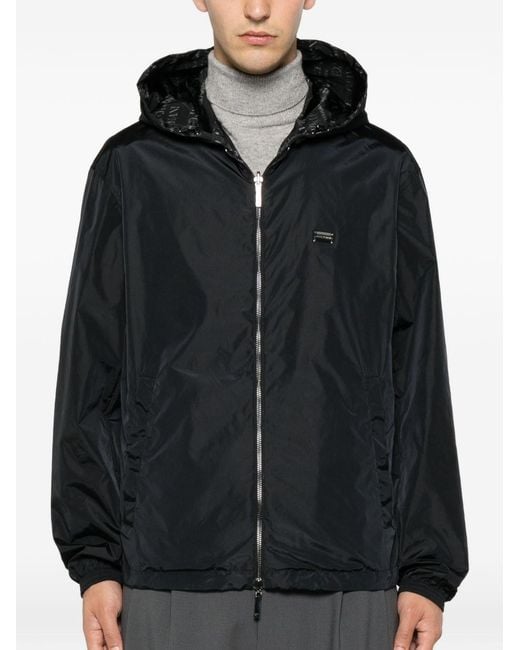Emporio Armani Black Veste Réversible À Motif De Logo for men