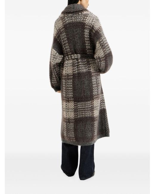 Brunello Cucinelli Gray Wool Long Cardigan