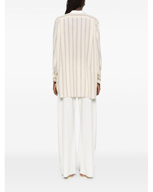 The Row White Falco Silk Shirt