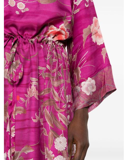 Pierre Louis Mascia Pink Aloe Drawstring-waist Maxi Dress