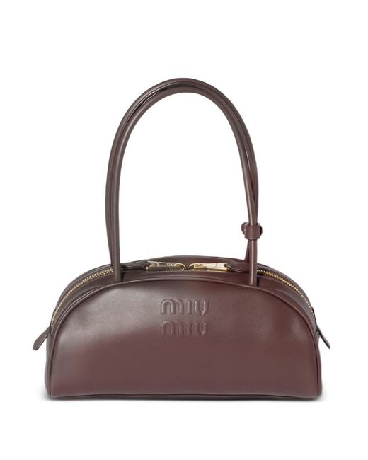 Miu Miu Brown Beau Medium Leather Handbag