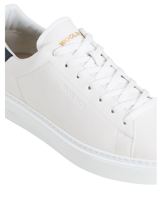 Woolrich White Classic Court Sneaker for men