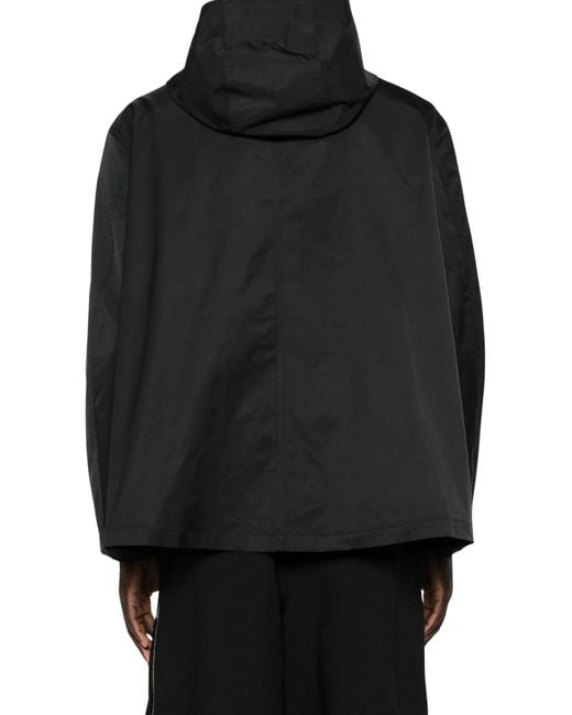 Balenciaga Black Hooded Logo-Print Jacket for men