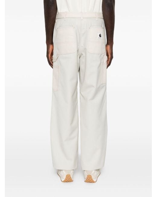 SACAI X CARHARTT WIP White Wool Blend Trousers for men