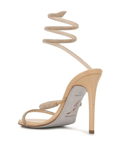 Rene Caovilla Metallic Cloe Satin High-heel Sandals
