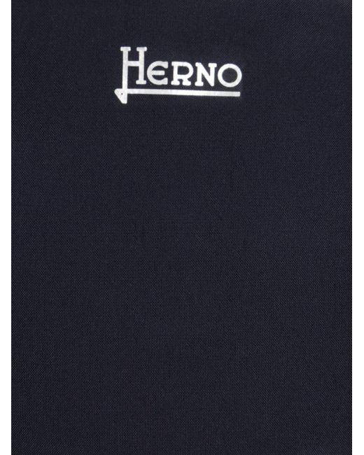 Herno Blue Midi Hooded Jacket for men