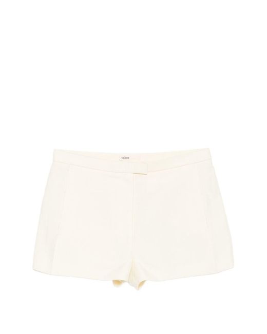 Khaite White Lane Linen Shorts