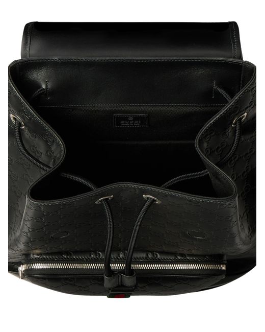 Gucci Black Medium Gg Emblem Backpack for men
