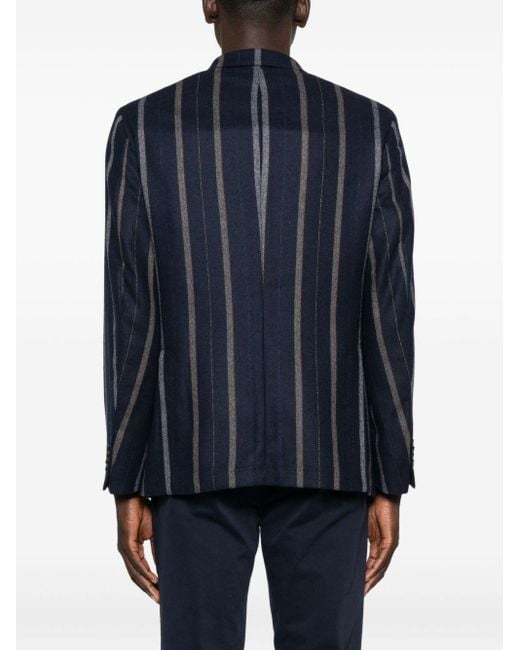 Manuel Ritz Blue Pinstriped Jacket for men