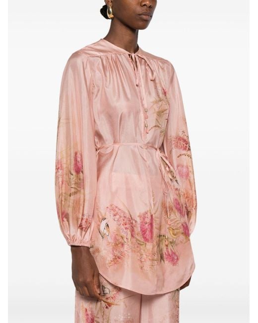 Blusa A Fiori di Zimmermann in Pink