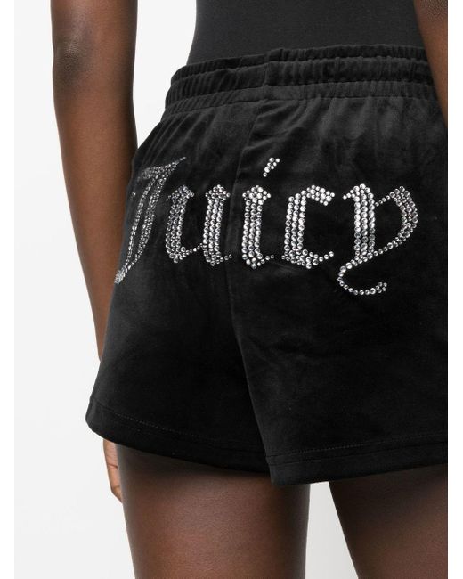 Pantaloncino tamia con logo di Juicy Couture in Black