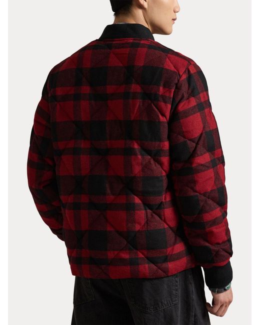 Polo Ralph Lauren Red Bomber Jacket With Logo for men