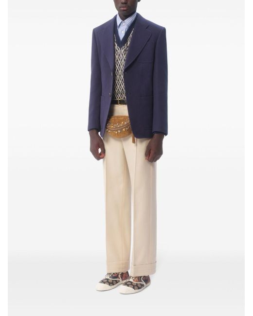 Valentino Blue Single-Breasted Jacket for men