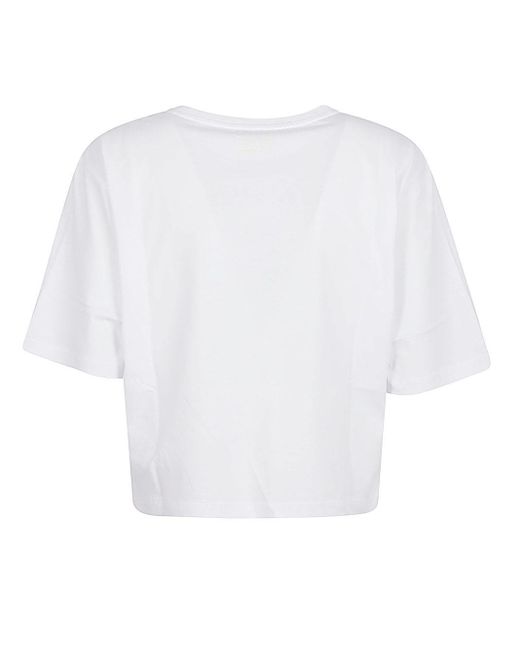 T-shirt In Cotone Con Logo di EA7 in White