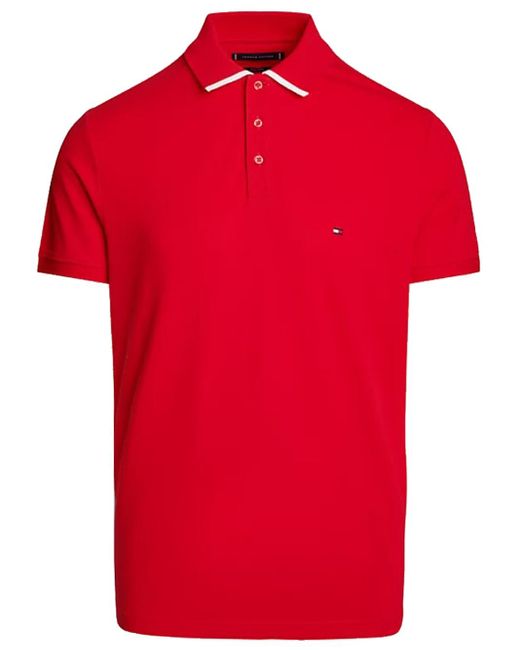 Tommy Hilfiger Red Cotton Polo Shirt for men