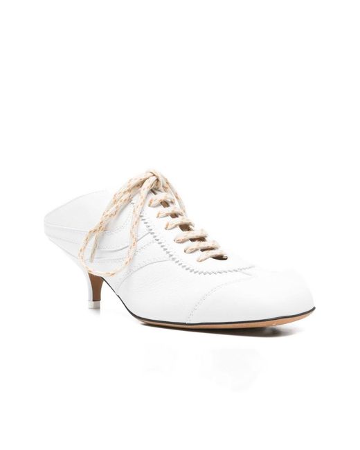 Dries Van Noten White Leather Heel Sneakers