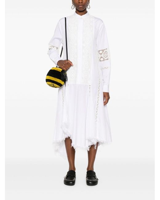Loewe White Cotton Chemisier Dress