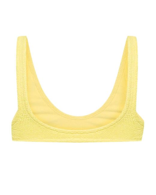 Mc2 Saint Barth Yellow Pamy Textured-finish Bikini Top