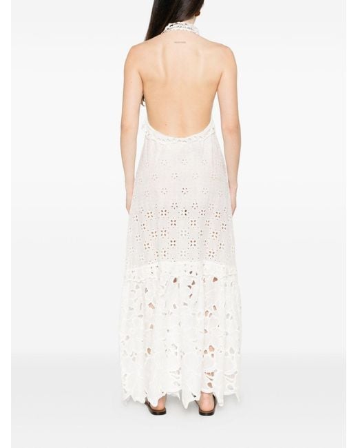 Ermanno Scervino White Lace Cotton Long Dress