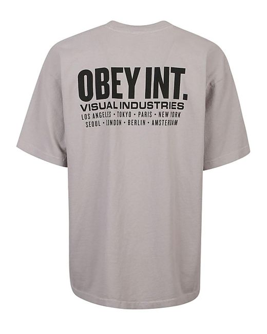 Obey Gray Int. Visual Industries T-shirt for men