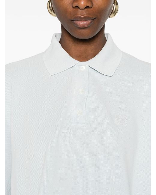 Loewe White Anagram Cotton Polo Shirt