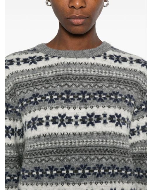 DUNST Gray Wool Blend Crewneck Jumper