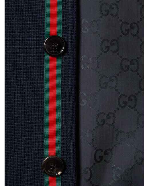 Gucci Blue Single-Breasted Cotton Jersey Jacket for men