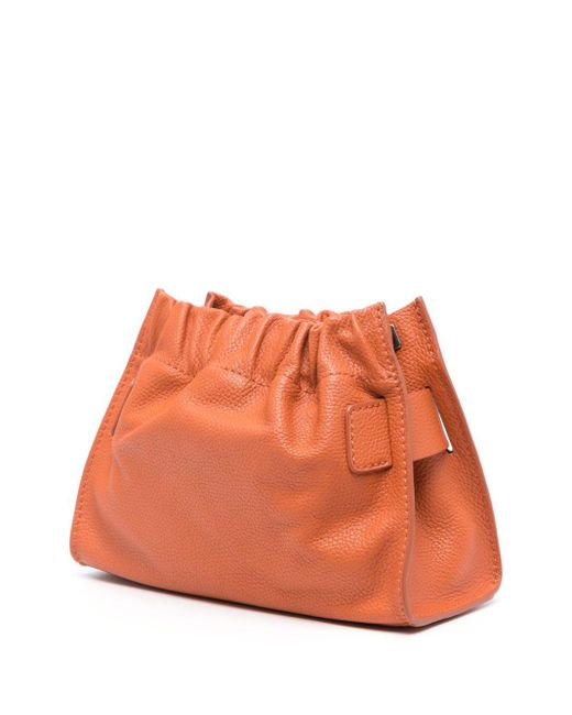 Boyy Orange Square Scrunchy Soft Leather Crossbody Bag
