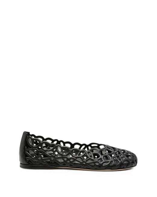 Loewe Black Petal Anagram Ballet Flats