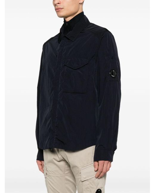 C P Company Blue Nylon Overshirt for men