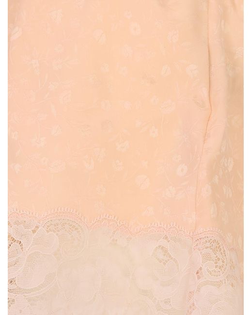 Chloé Natural Lace Detail Silk Shorts