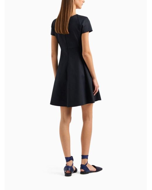 Emporio Armani Black Cotton Blend Mini Dress