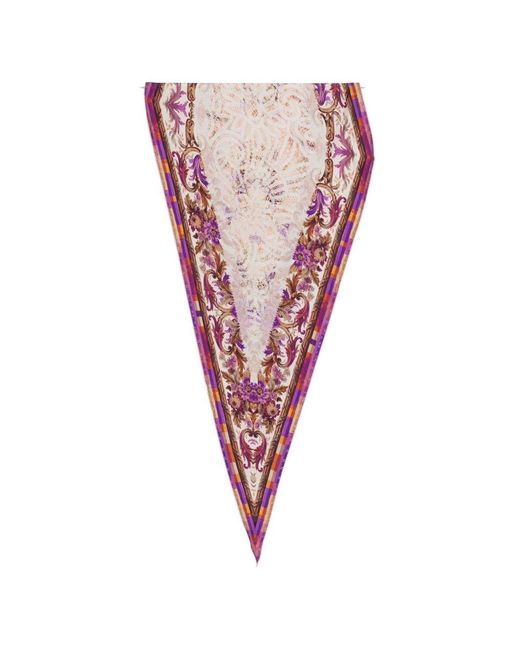 Pierre Louis Mascia Red Printed Silk Scarf