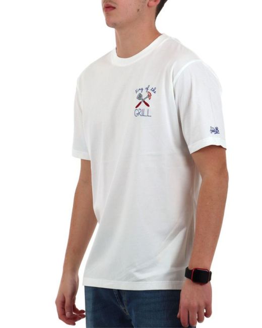 Mc2 Saint Barth White King Of The Grill T-Shirt for men