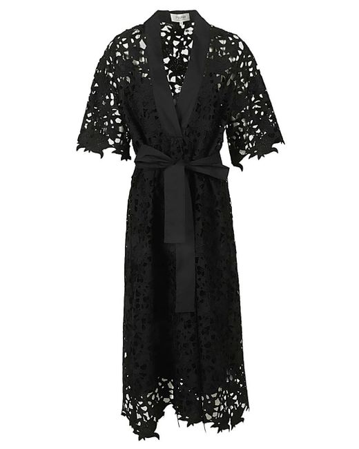 Psophia Black Lace Midi Dress