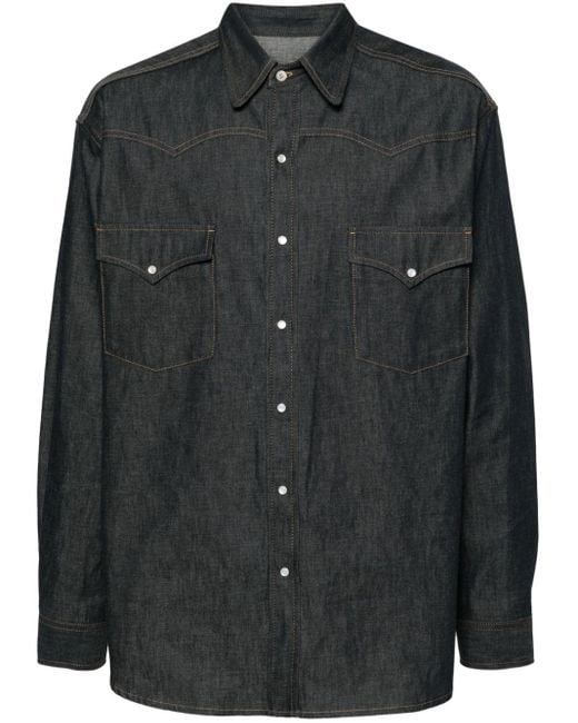 Maison Margiela Black Four-stitch Denim Shirt - Men's - Cotton for men