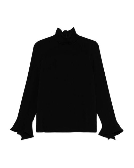 Alberto Biani Black High-Neck Blouse