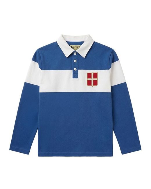 COMO 1907 Blue Retro Heritage Rugby Polo Shirt for men