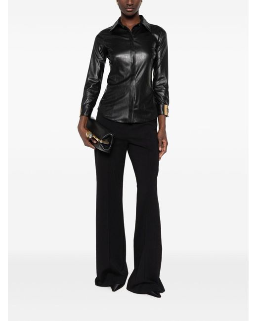 Elisabetta Franchi Black Faux Leather Shirt