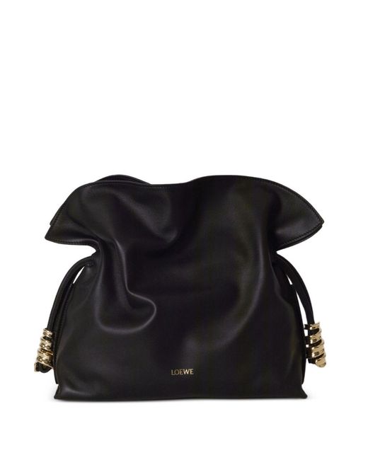 Loewe Black Flamenco Medium Leather Clutch